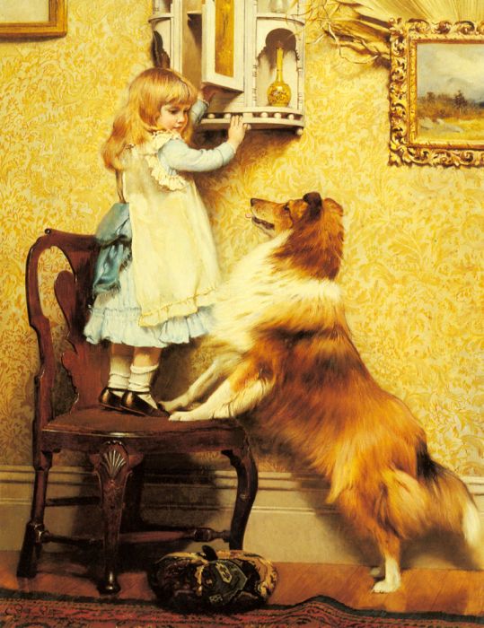 Barber Reproductions - A Little Girl and her Sheltie