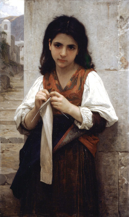 Bouguereau Oil Painting Reproductions- The Little Knitter