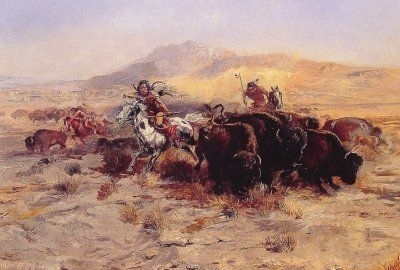 Buffalo Hunt - Oil Painting Reproduction