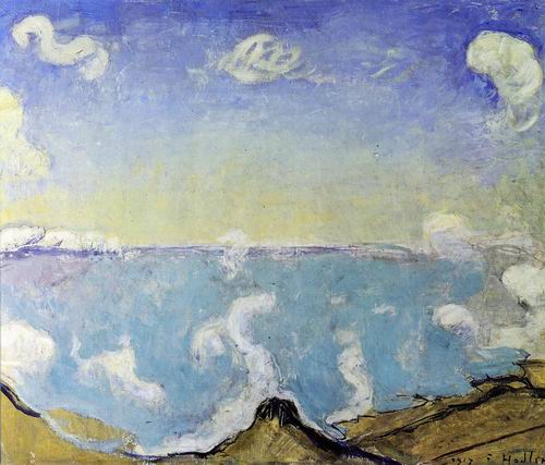 Caux Landscape with Rising Clouds painting