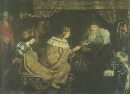 King David presenting the Sceptre to Solomon painting, a Cornelis De Vos paintings reproduction, we