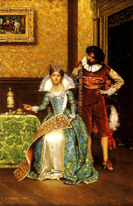 Lesrel Oil Painting Reproductions - The Attentive Courtier