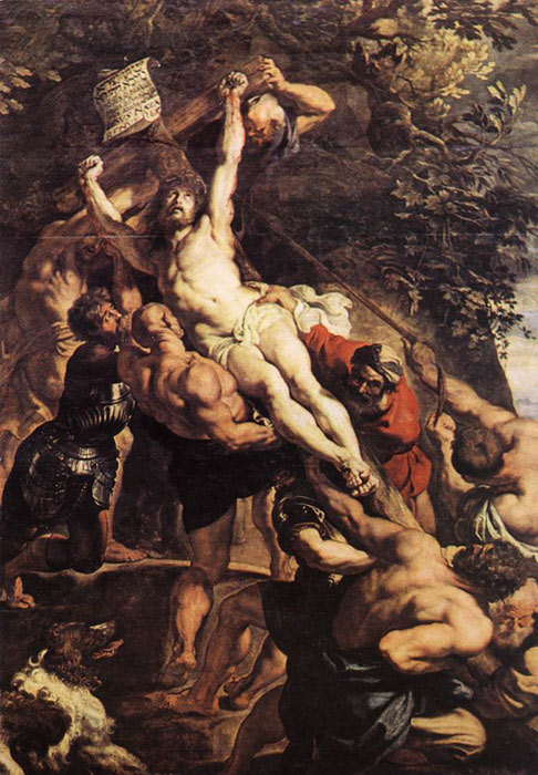 Oil Painting Reproduction of Rubens- Raising of the Cross