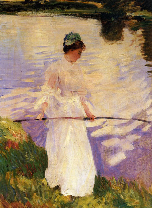 Oil Painting Reproduction of Sargent- Violet Fishing