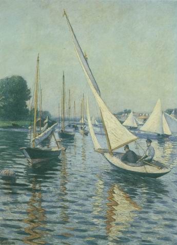 Regatta at Argenteuil painting, a Gustave Caillebotte, 1848,1894 paintings reproduction, we never