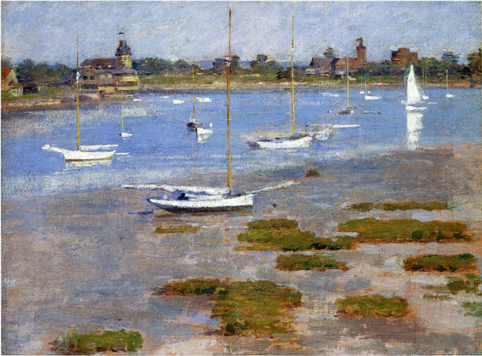 Robinson Oil Painting Reproduction - Low Tide, The Riverside Yacht Club