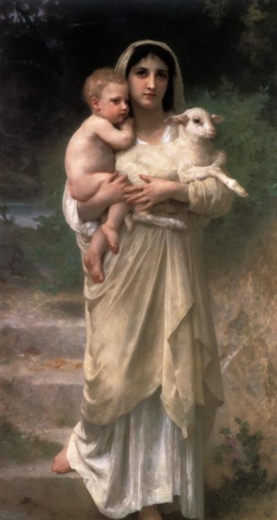 The Newborn Lamb - Oil Painting Reproduction