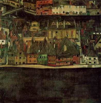 The Small City II painting, a Egon Schiele paintings reproduction, we never sell The Small City II