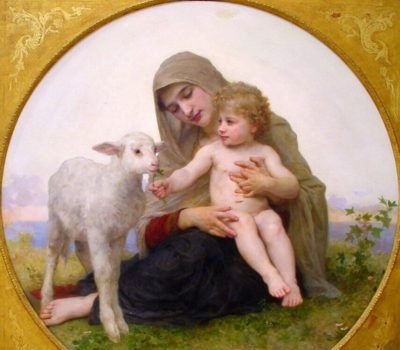 Virgin and Lamb - Oil Painting Reproduction