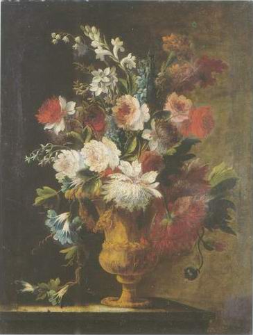 carnations, morning glory,marigolds, painting, a Karel van vogelaer paintings reproduction, we never