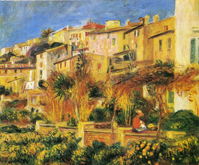 Oil Painting Reproduction of Renoir- Terrace in Cagnes