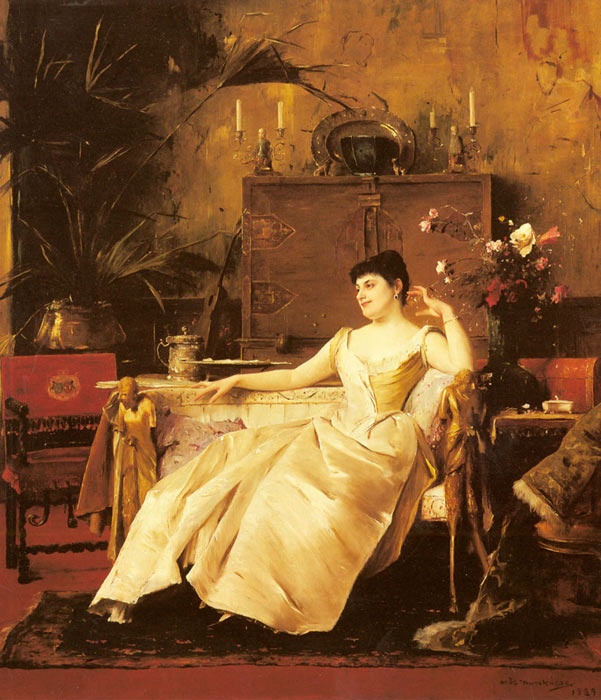 Oil Painting Reproduction of Munkacsy- A Portrait of the Princess Soutzo