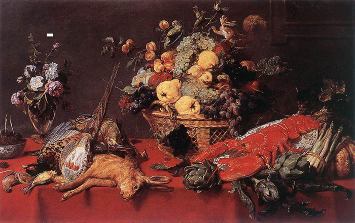 Oil Painting Reproduction of Snyders- Still-life with a Basket of Fruit