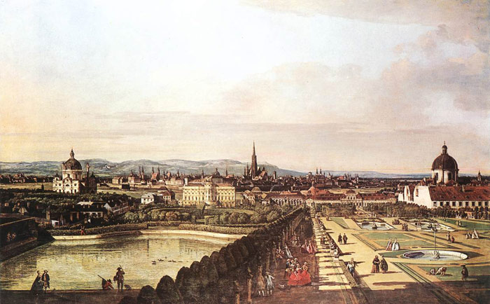 Bellotto Oil Painting Reproductions - View of Vienna from the Belvedere