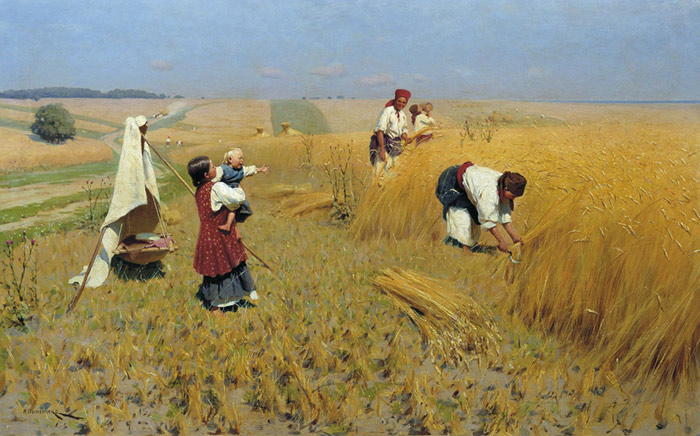 Oil Painting Reproduction of Pimonenko - Harvest in Ukraine