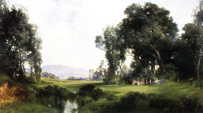 Oil Painting Reproduction of Moran- The Picnic