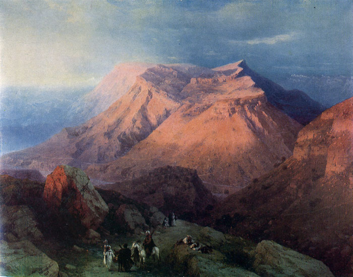 Oil Painting Reproduction of Aivazovsky - The Aul of Gunib, Daghestan