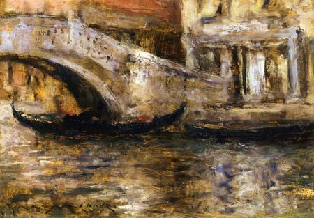 Gondolas along Venetian Canal painting, a William Merritt Chase paintings reproduction, we never