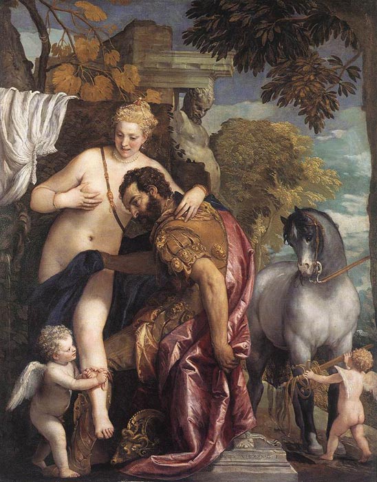 Oil Painting Reproduction of Veronese- Mars and Venus United by Love