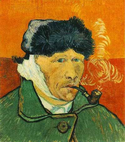 Self-Portrait with Bandaged Ear and Pipe painting, a Vincent Van Gogh paintings reproduction, we