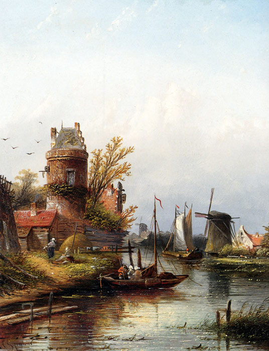 Oil Painting Reproduction of Spohler- Vue De Buiksloot Pres dAmsterdam
