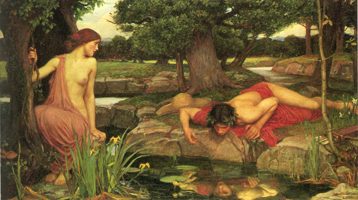 Waterhouse Oil Painting Reproductions - Echo and Narcissus