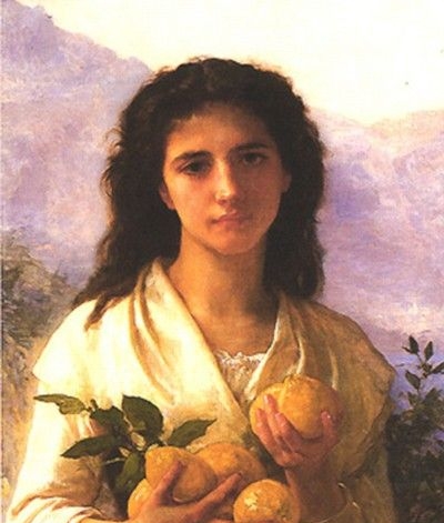 Girl Holding Lemons - Oil Painting Reproduction