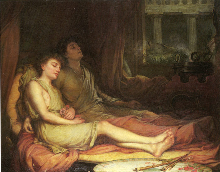 Oil Painting Reproduction of Waterhouse- Sleep and His Half Brother Death