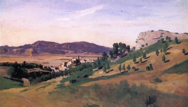 Papigno Buildings Overlooking the Valley - Oil Painting Reproduction