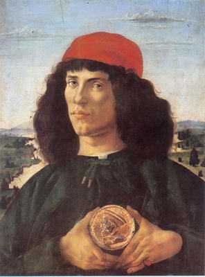 Portrait of a Man with the Medal of Cosmo the Elde painting, a Sandro Botticelli paintings
