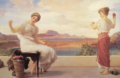 Winding the Skein painting, a Lord Frederic Leighton paintings reproduction, we never sell Winding