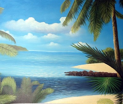 tropical landscape painting, a unknown artist paintings reproduction