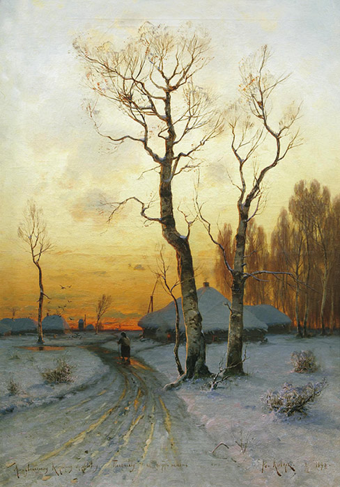 Oil Painting Reproduction of Klever - Winter Landscape