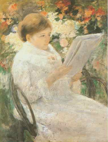 woman reading (Mary Cassatts sister) painting, a Mary Cassatt paintings reproduction, we never sell