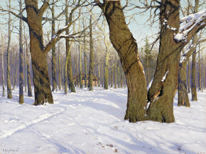 Oil Painting Reproduction of Kryzhitskii - Autumn Landscape