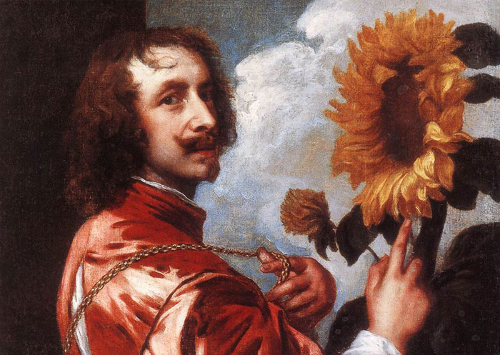 Oil Painting Reproduction of van Dyck - Self-portrait with a Sunflower