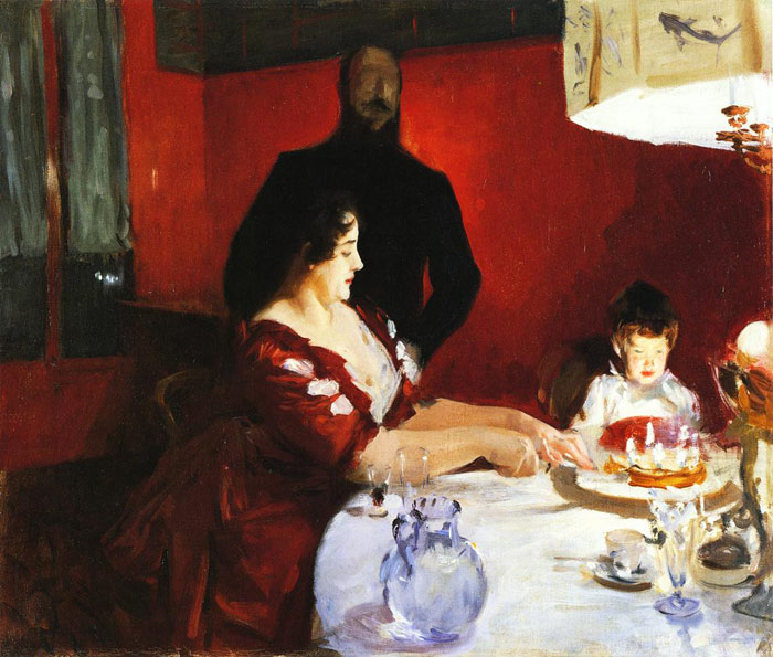 Oil Painting Reproduction of Sargent- Fete Famillale: The Birthday Party