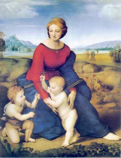Madonna of Belvedere (Madonna del Prato) painting, a Raphael Santi paintings reproduction, we never
