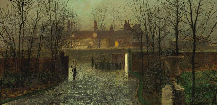 Oil Painting Reproduction of Grimshaw - Arriving at the hall