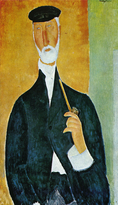 Oil Painting Reproduction of Modigliani- Man with Pipe