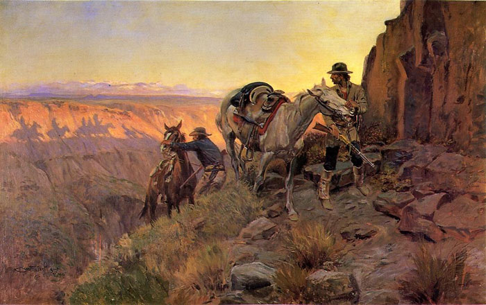 Russell Oil Painting Reproductions - When Shadows Hint Death