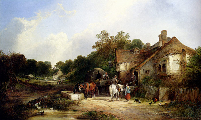 Shayer Oil Painting Reproduction - The Road Side Inn