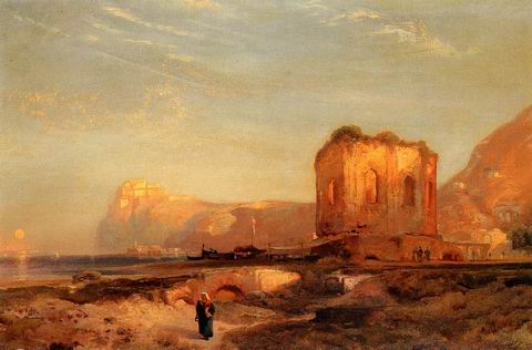 Temple of Venus, Castle of Baiae painting, a Thomas Moran paintings reproduction, we never sell