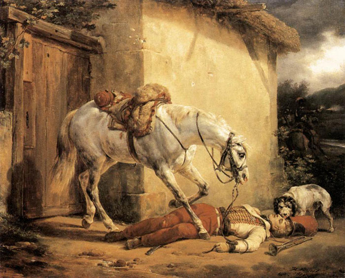 Vernet Oil Painting Reproduction - The Wounded Trumpeter