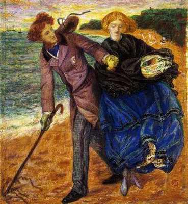 Writing on the Sand painting, a Dante Gabriel Rossetti paintings reproduction, we never sell Writing