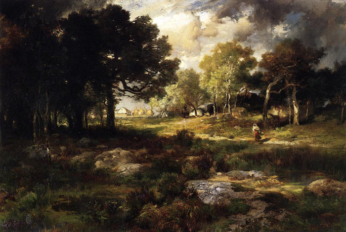 Oil Painting Reproduction of Moran - Romantic Landscape