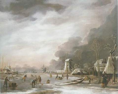 Winter landscape painting, a hendrik Jackobsz paintings reproduction, we never sell Winter landscape