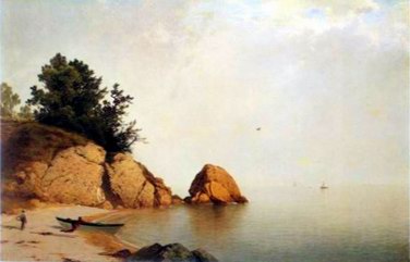 Beach at Eeverly painting, a John Kensett paintings reproduction, we never sell Beach at Eeverly