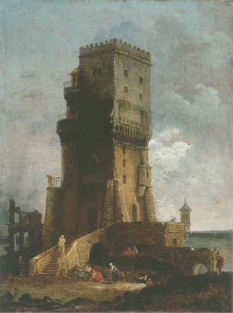 Capriccio of a tower painting, a Hubert robert paintings reproduction, we never sell Capriccio of a