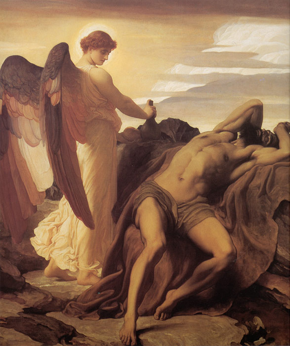 Leighton Oil Painting Reproductions- Elijah in the Wilderness